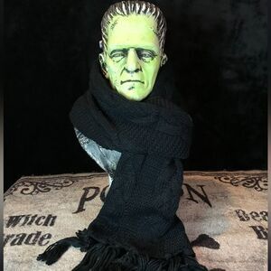 Torrid Black Cable Knit Scarf with Fringe Tassels, Soft, Stretchy, NWT